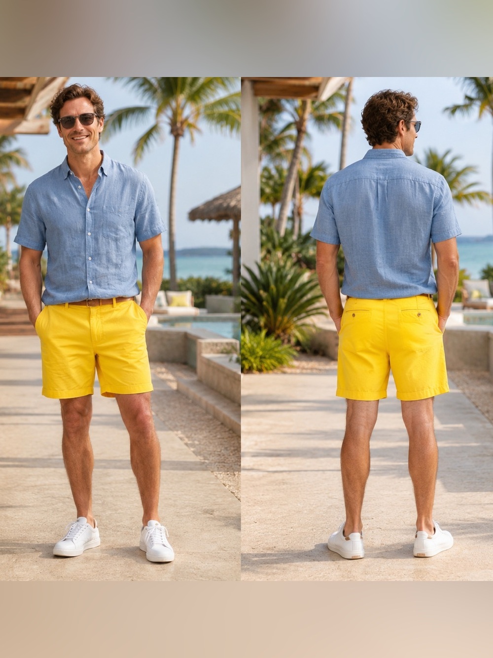 Club Room Bright Yellow Flat-Front Chino Shorts